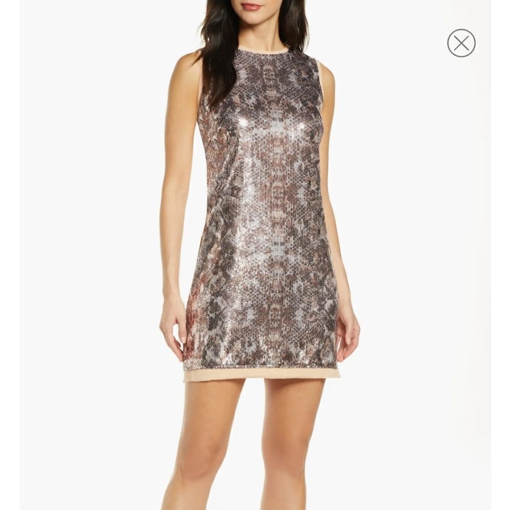 Vince Camuto Sleeveless Sequin Sheath Dress sz 16